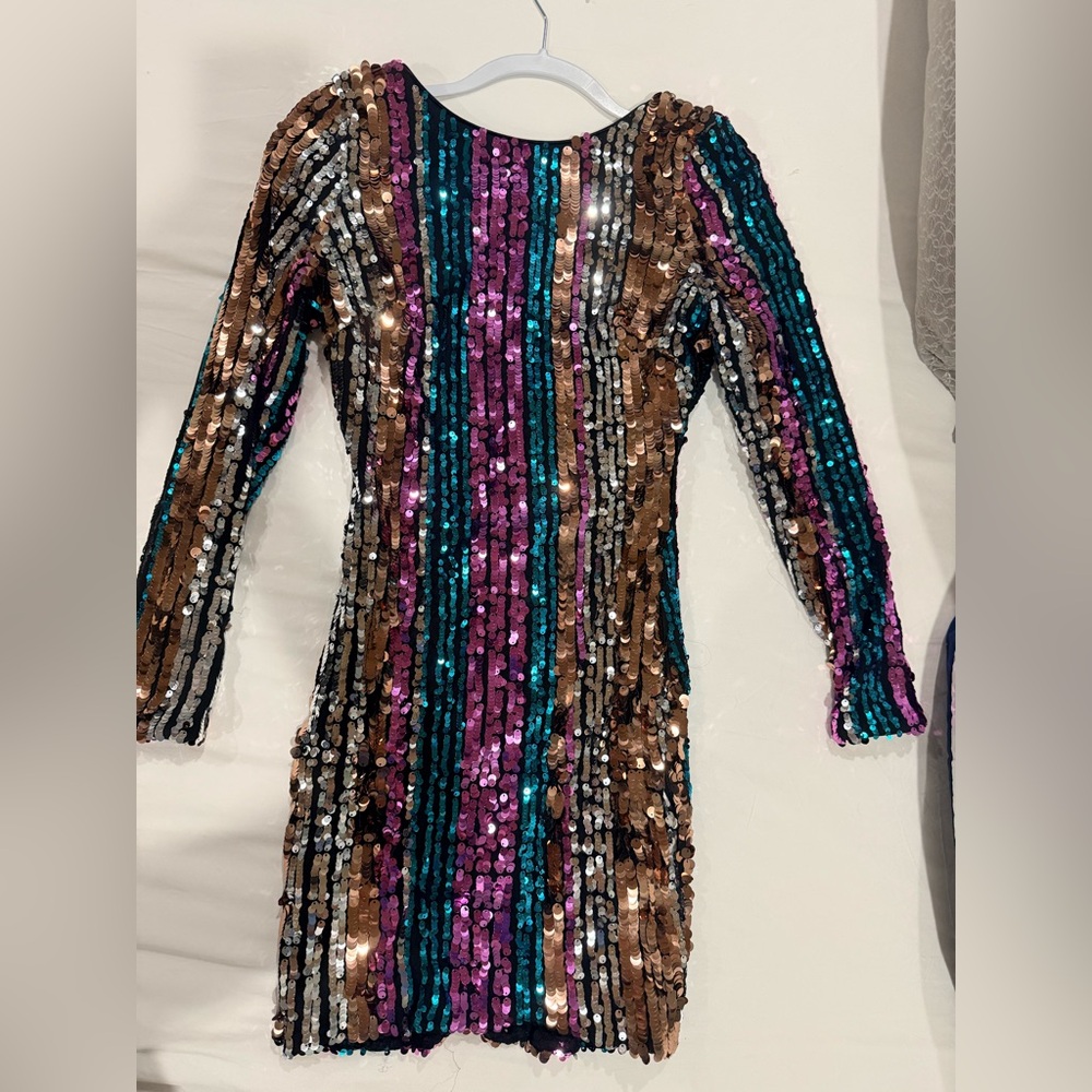 Dress the population cocktail sequins holiday dress size small women’s